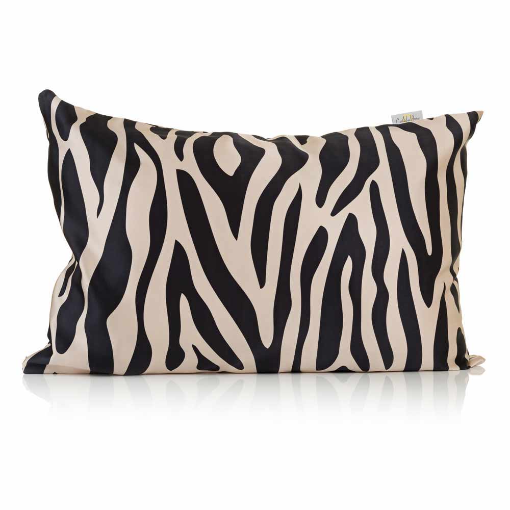 a zebra print silk pillowcase