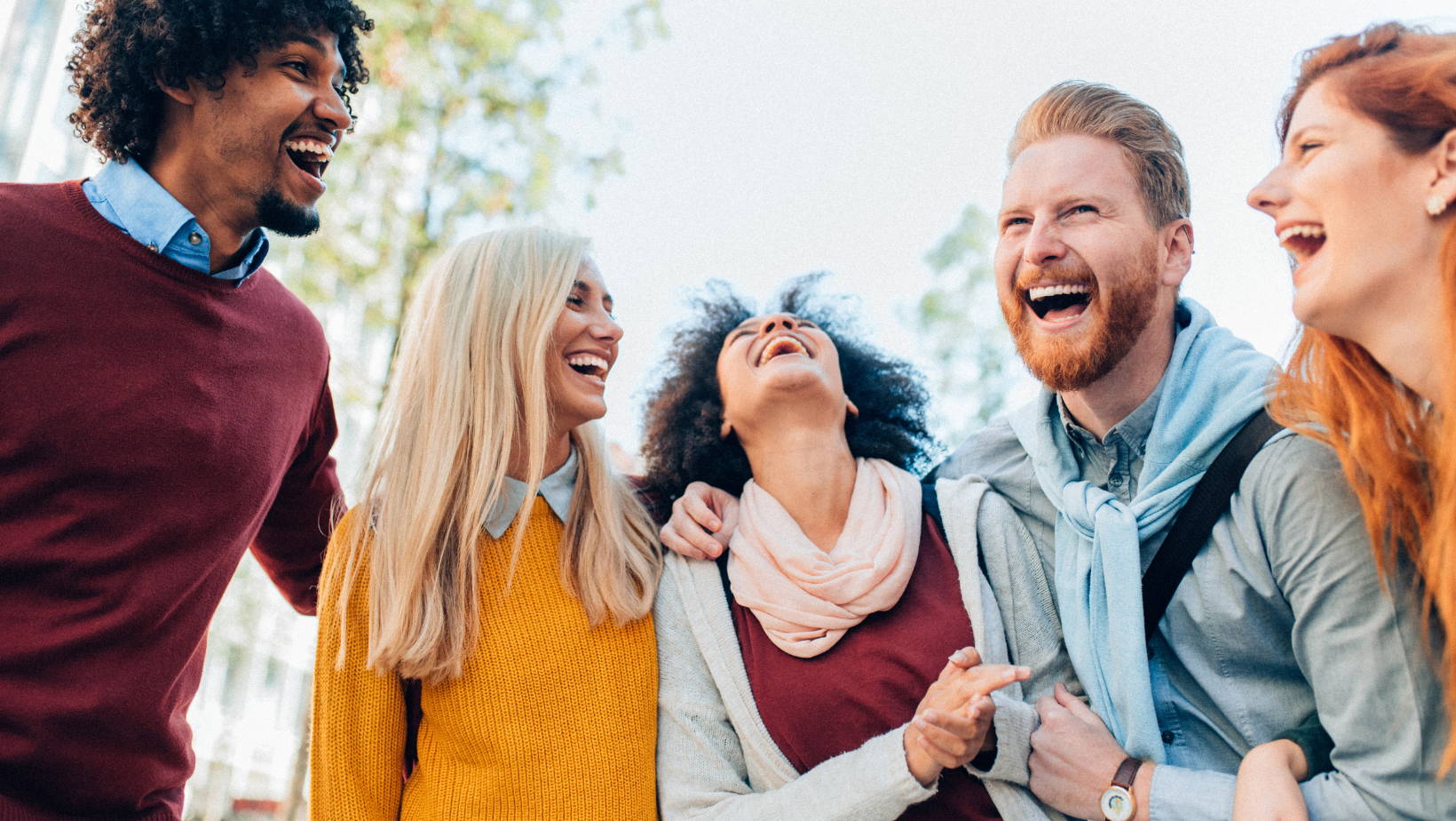 group of friends laughing