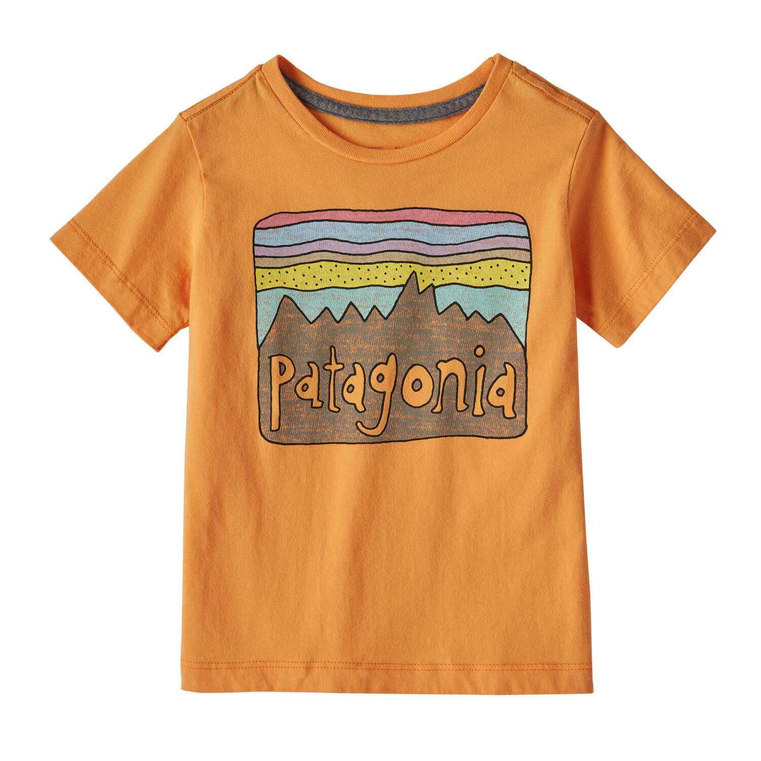 patagonia（パタゴニア）/リジェネラティブオーガニックパイロットコットン フィッツロイスカイズTシャツ/オレンジ/BABY