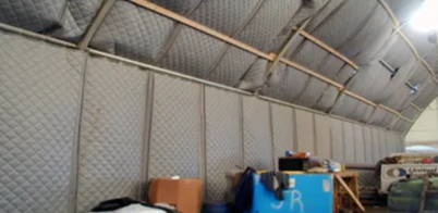 soundproof blankets in a warehouse