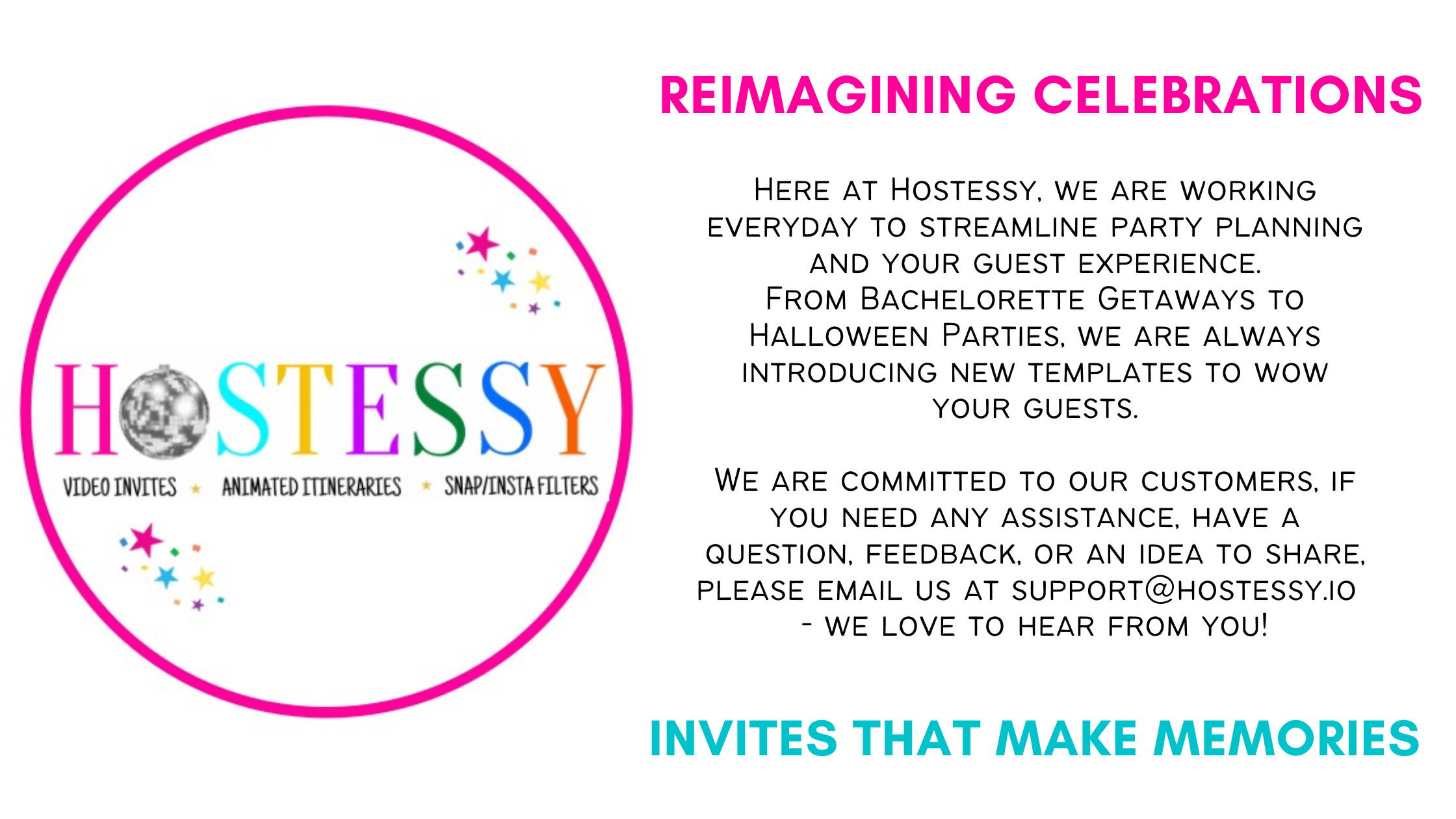 Hostessy Video Invitations and Itineraries