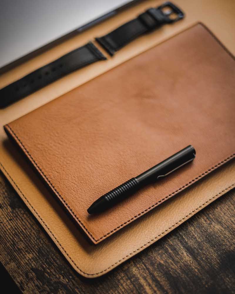 handmade leather travel journal