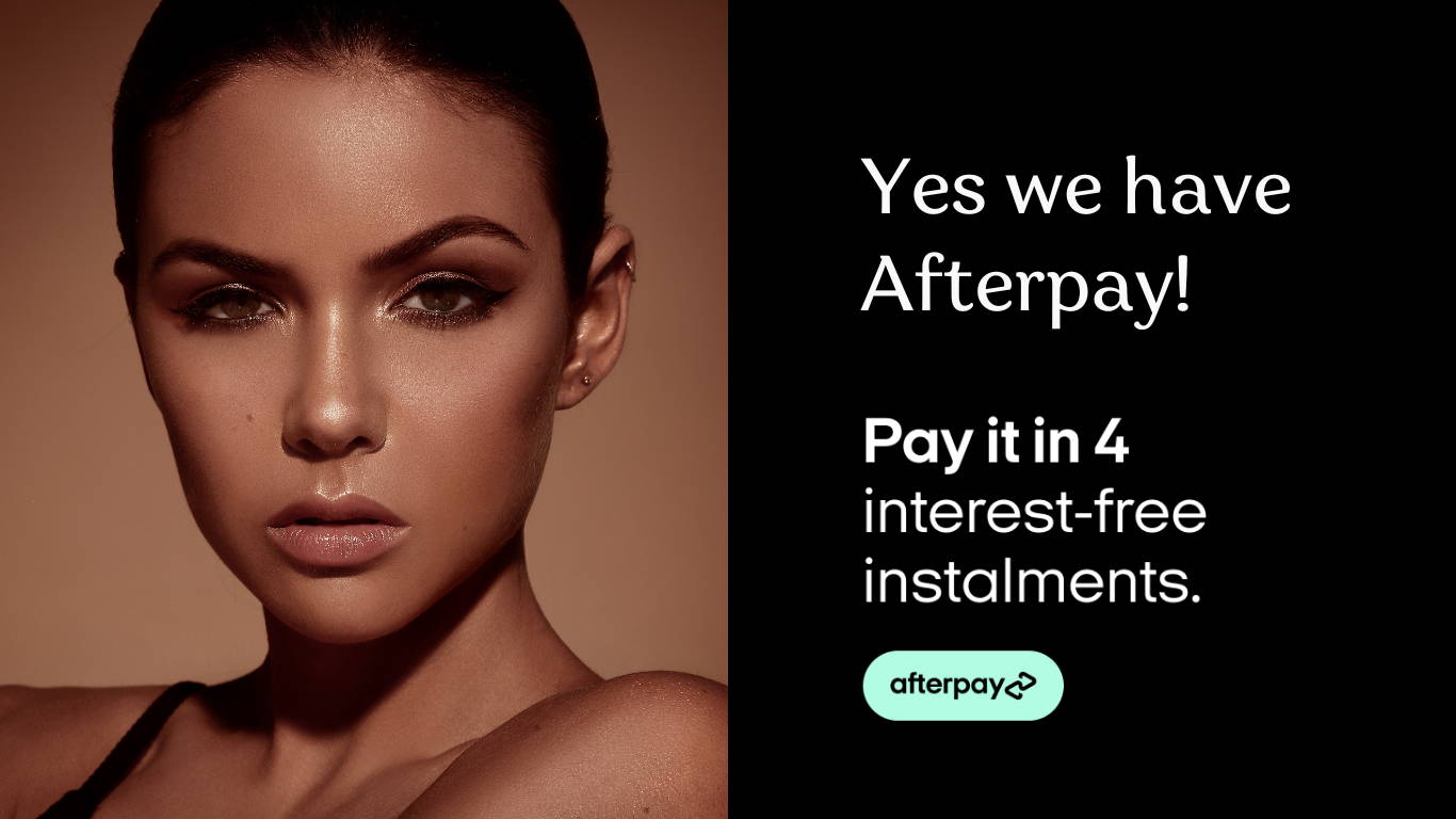 Yes we have afterpay. Pay it in 4 interest free instalments. Image is Be Coyote model wearing be coyote bronzed look makeup