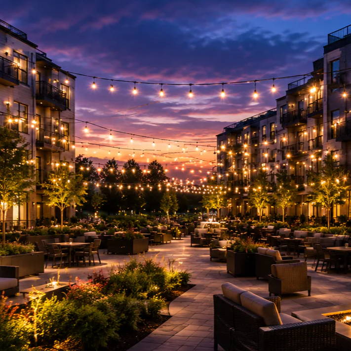 Commercial Properties string lighting