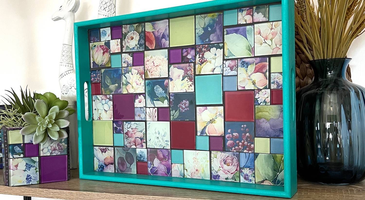 Watercolour Garden Mosaic Tray Kit