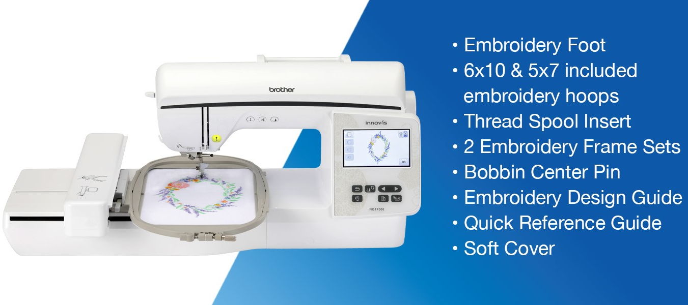 Brother NQ1700E Embroidery Machine Included Accessories