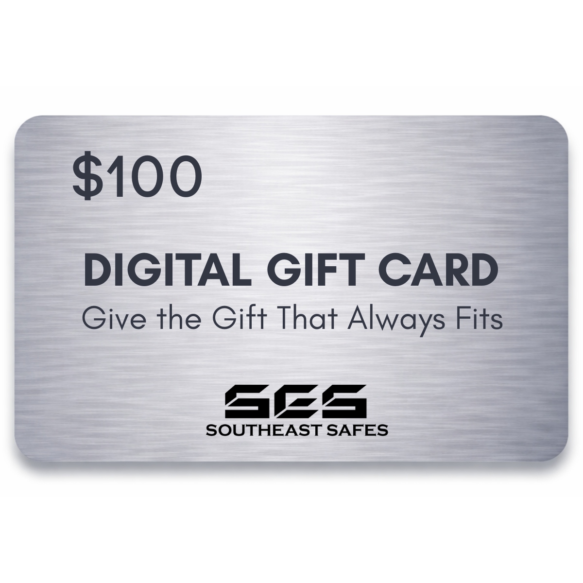 Gift card promotion banner featuring Liberty gun safes, firearms accessories, and jeans with text ‘The Gift That Always Fits’ and digital gift cards available