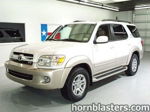 Exterior three-quarter view of Wicked Customs's 2005 Toyota Sequoia with HornBlasters Shocker XL train horn featured customer install gallery photo 1