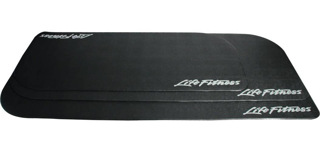 Life Fitness Premium Equipment Mats stacked, from bottom to top: large, medium, small