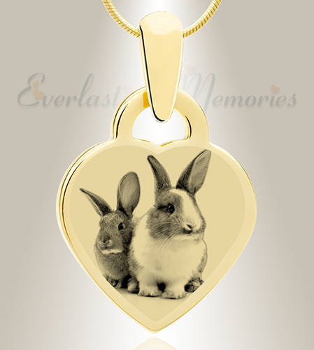 Small Gold Plated Heart Pet Photo Jewelry
