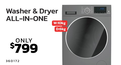 Washer and dryer all-in-one, priced at $799.