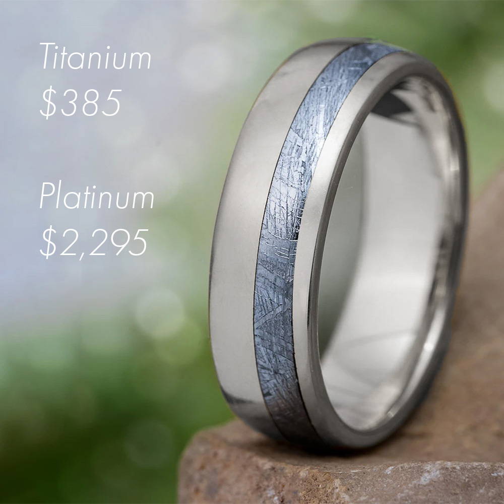 Meteorite and Titanium Ring