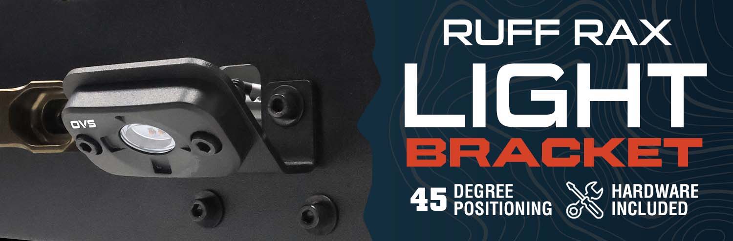 Ruff Rax light bracket with adjustable positioning and hardware included.