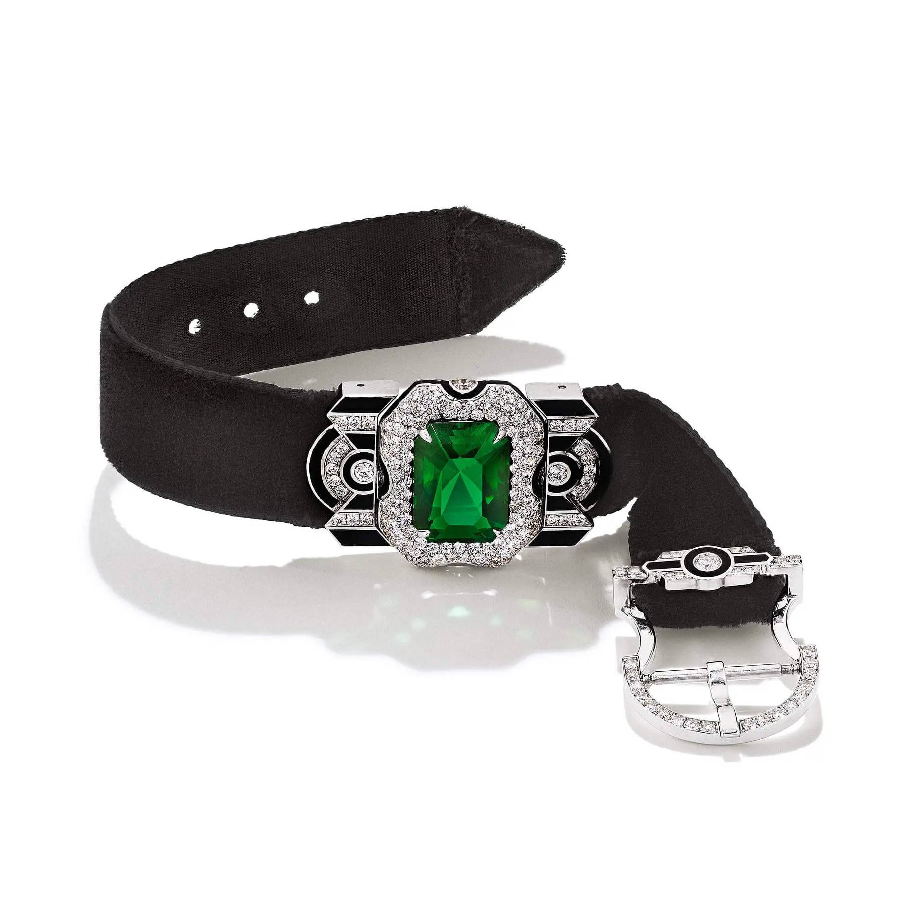 green tourmaline and diamond art deco bracelet