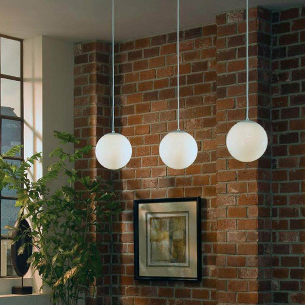 Sea Gull Lighting 6022-15 Leo Globe One-Light Pendant Hanging Modern  Fixture, White Finish