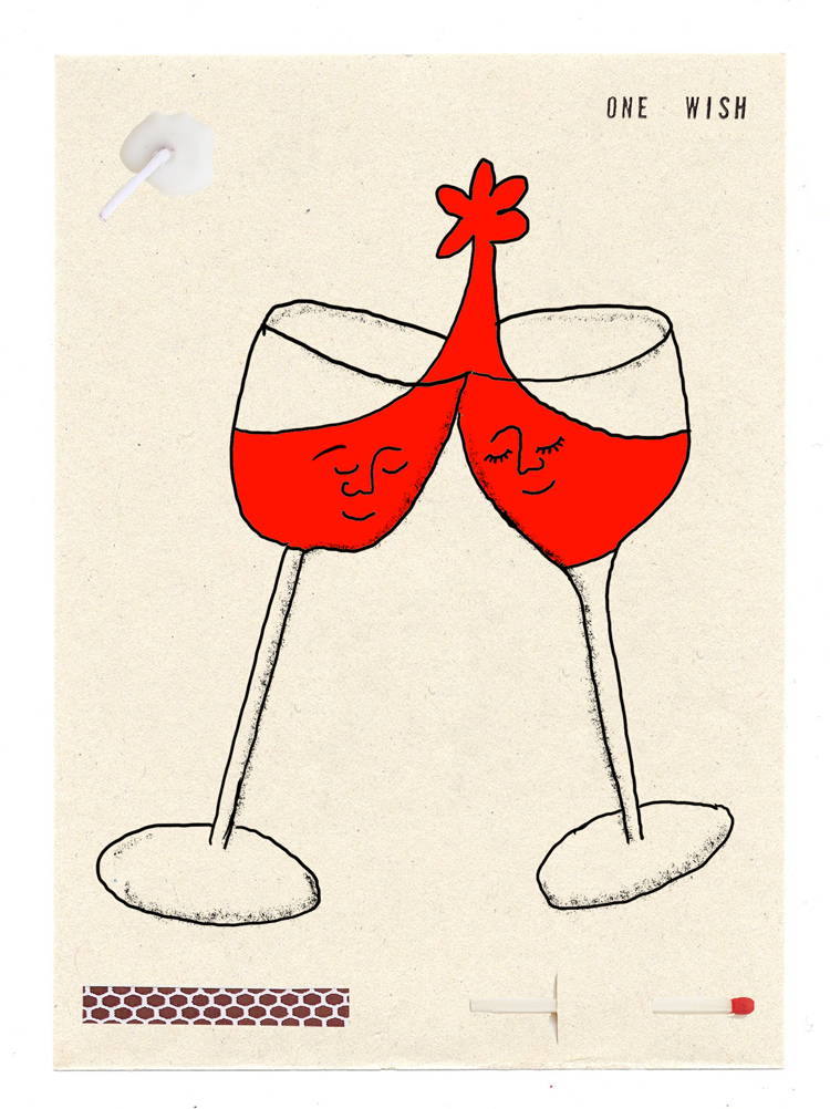 Wine Cheers Wish Card.