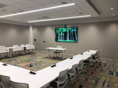 acoustic clouds in a conference room