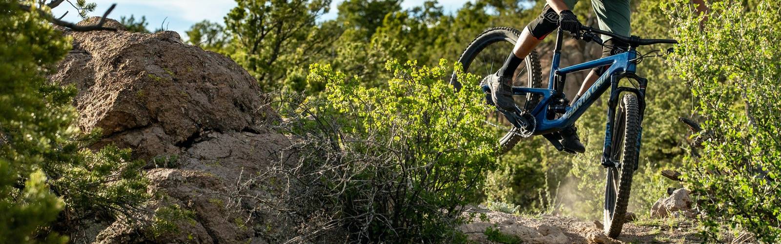 Shredding on trail bikes and downhill bikes. bikes.