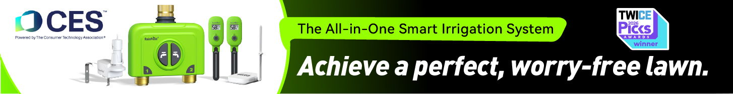 Marketingbanner, das ein Produkt für einen perfekten Rasen bewirbt.