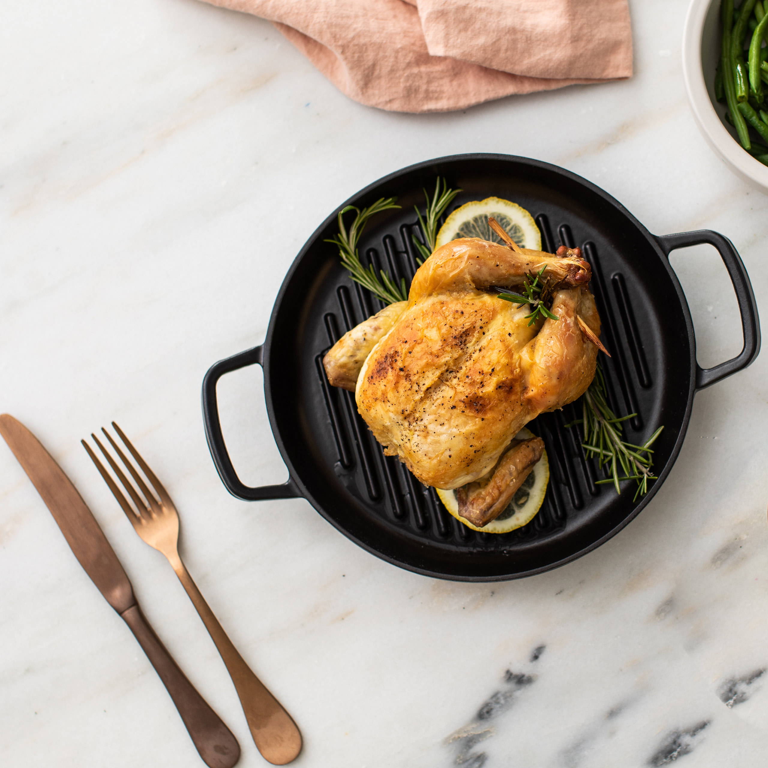 roasted Cornish game hens with Rosemary and Lemon