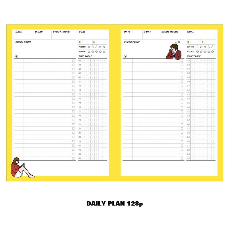 Daily plan - Ardium Color point 128 days dateless study planner