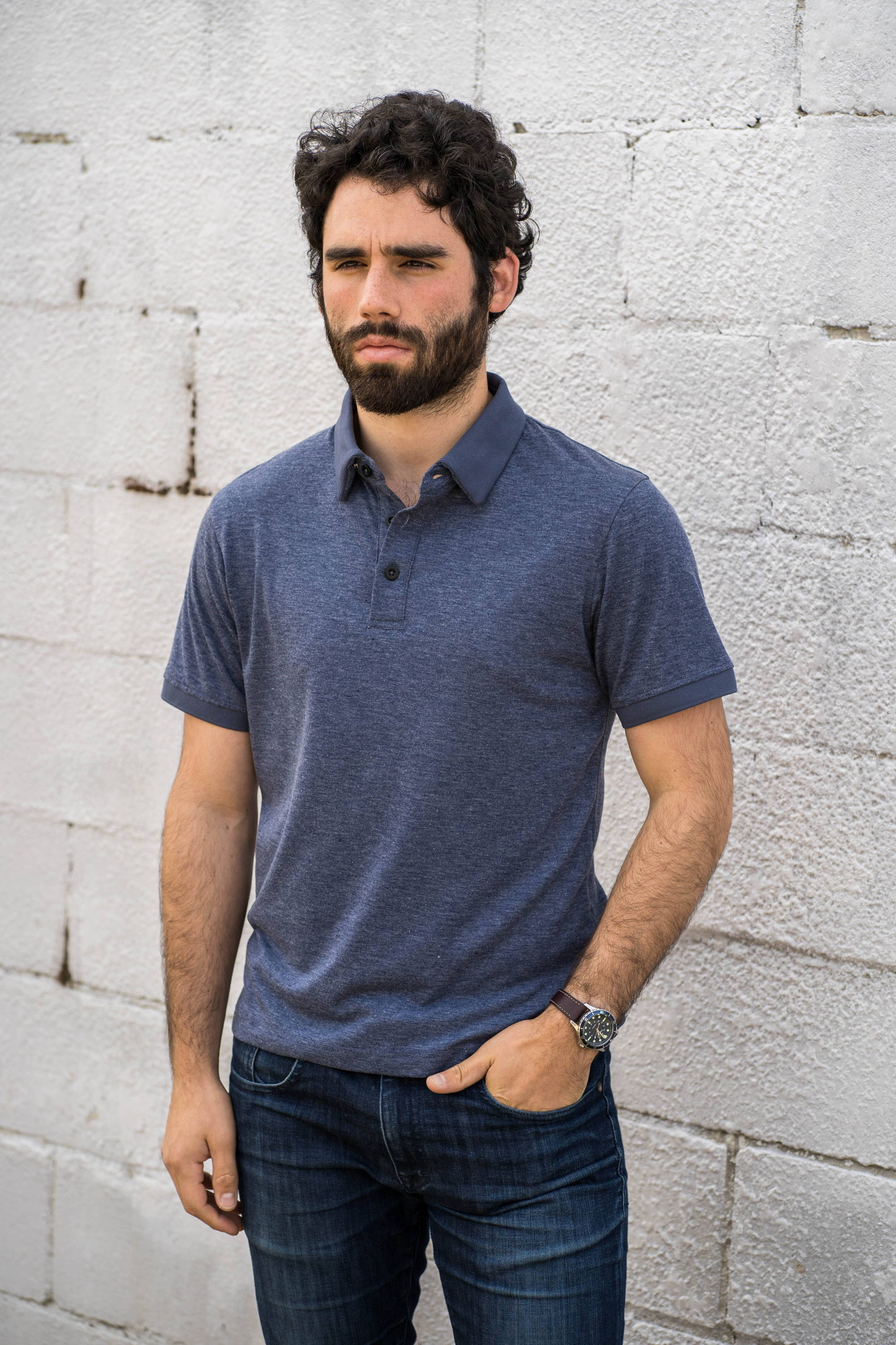 blue polo shirt for men