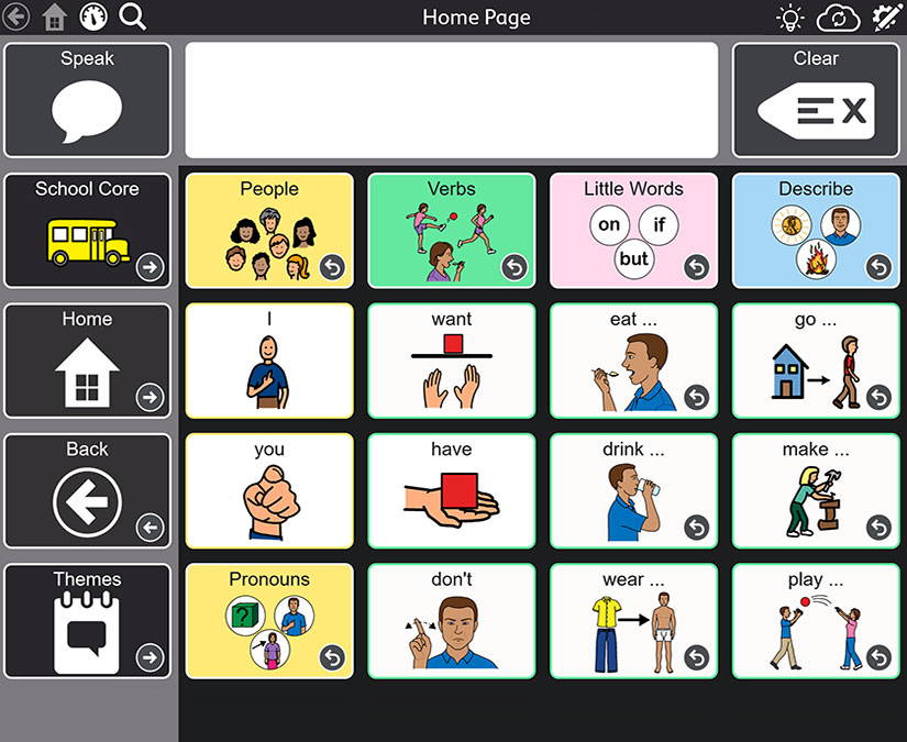 Passerelle (langage et alphabétisation des enfants) pour Tobii Dynavox Snap Core First AAC app 