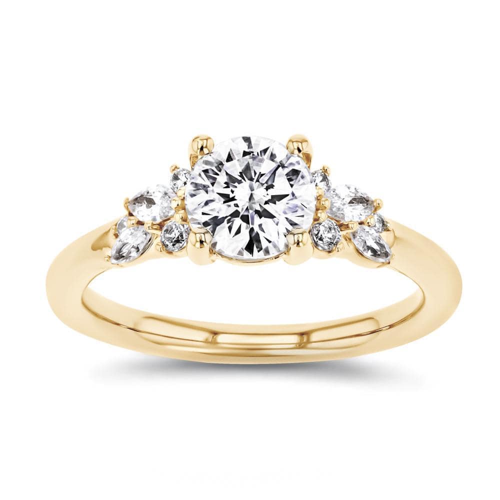 lab grown diamond accented nature inspired engagement ring by MiaDonna