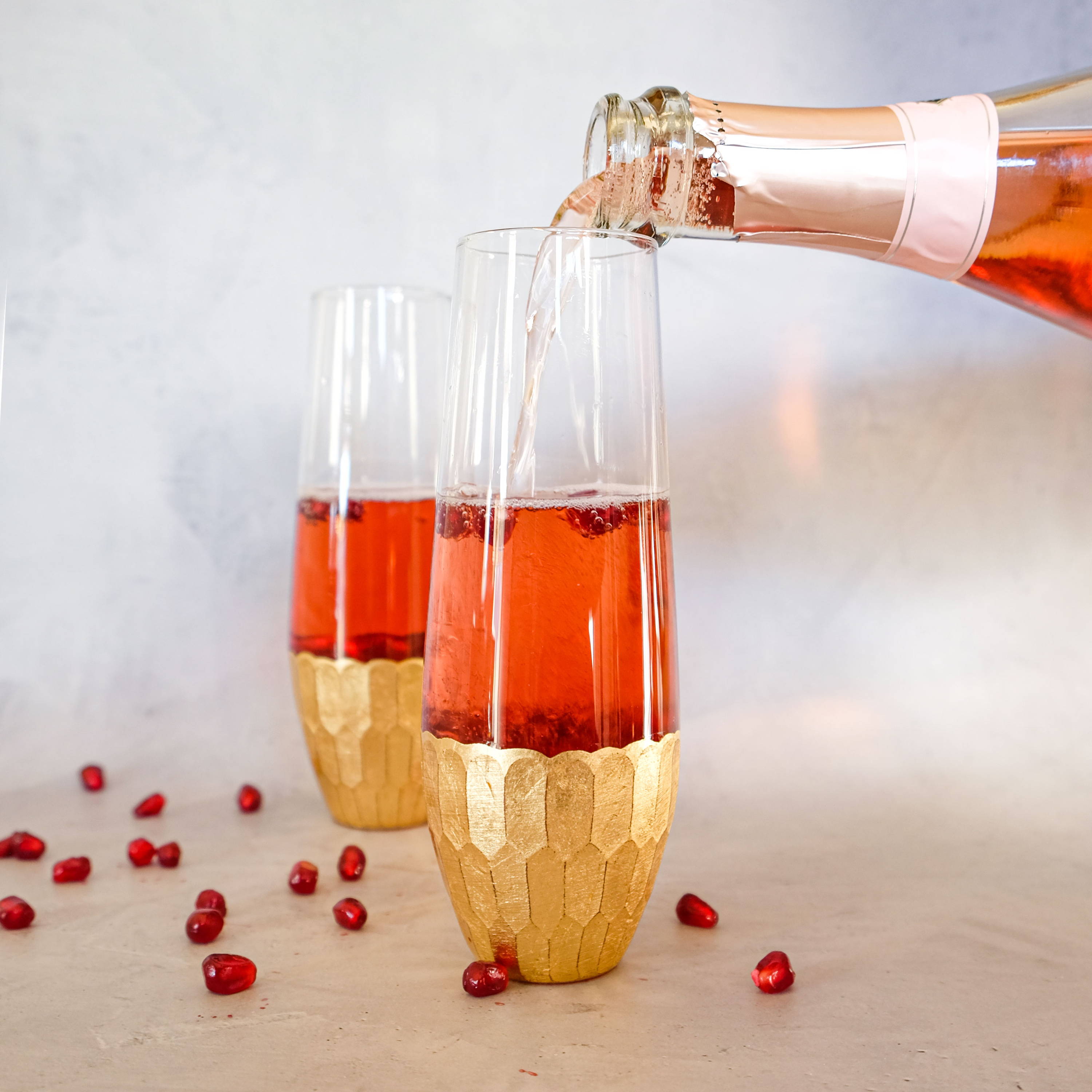 pomegranate elderflower spritzer