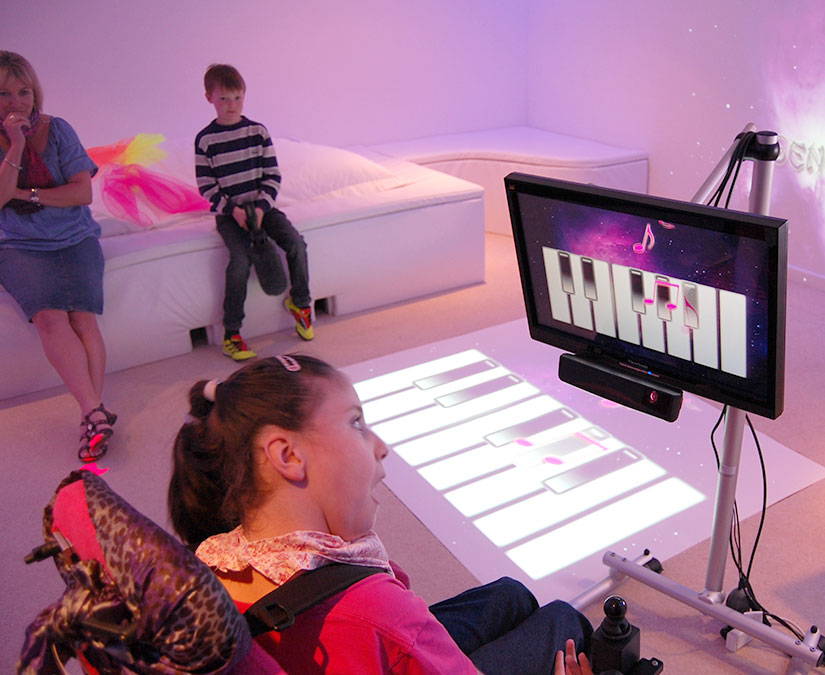 Girl playing Music Maker with her friends