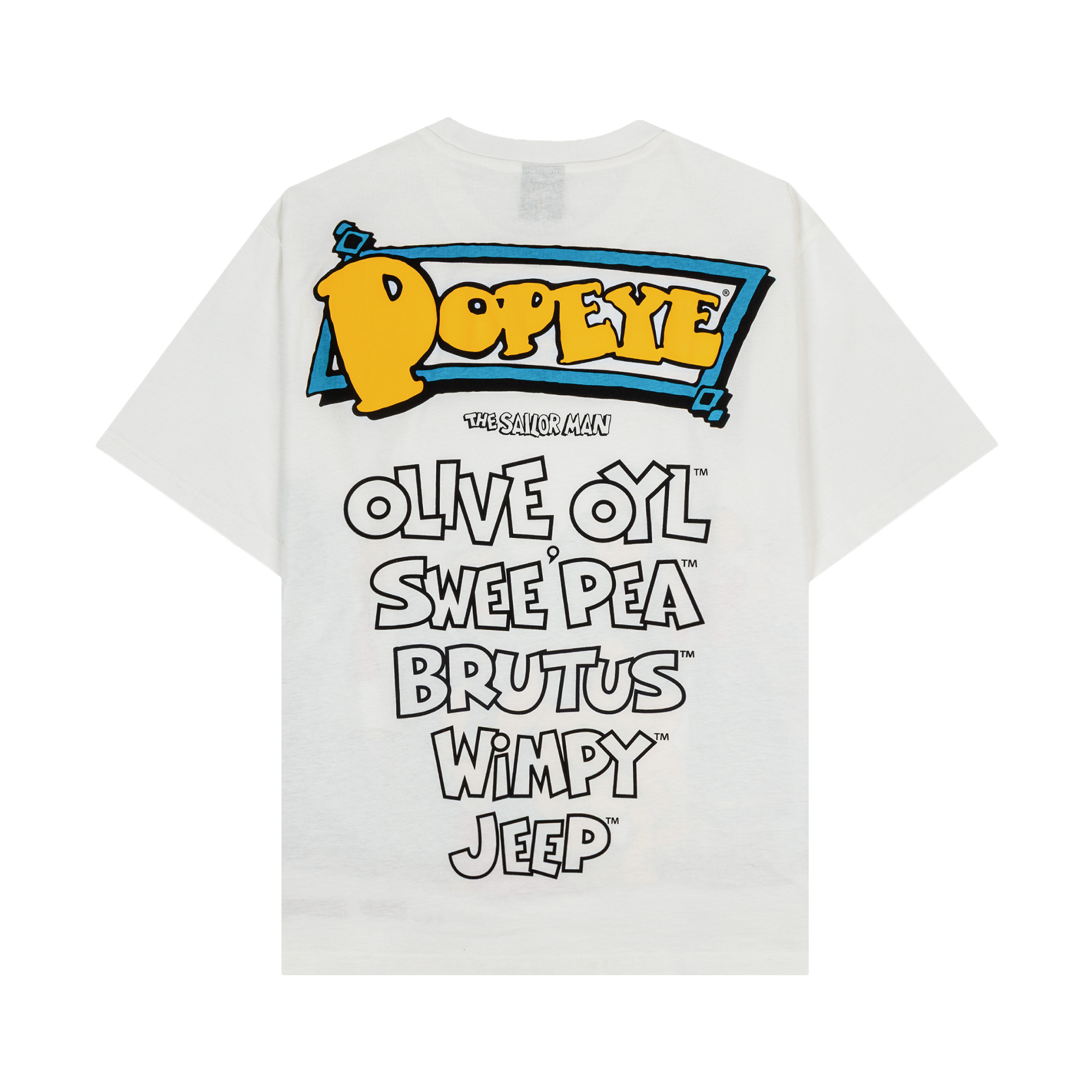 White t-shirt featuring cartoon characters from a classic animated series.