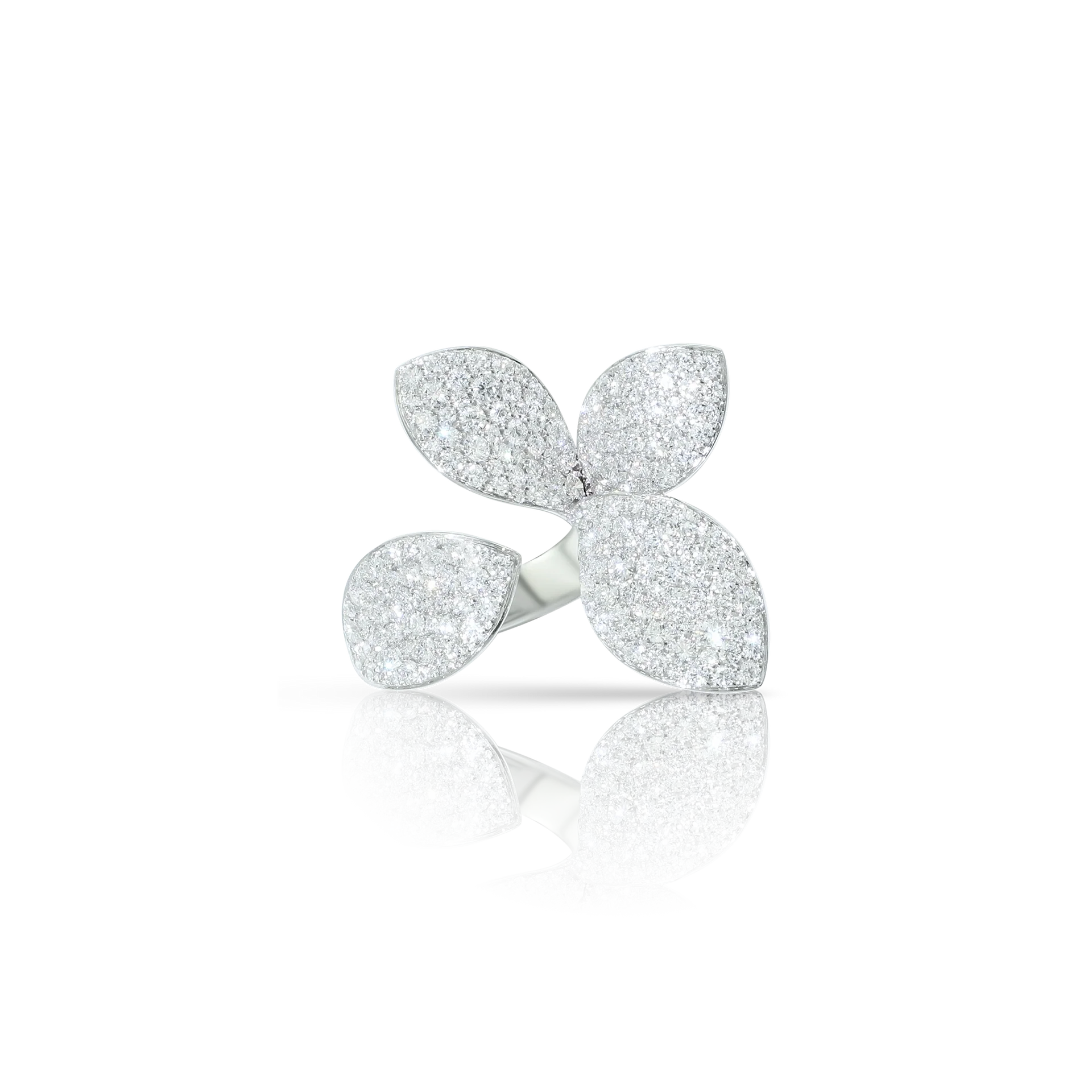 Giardini Segreti 18k white gold pinky ring with white diamonds