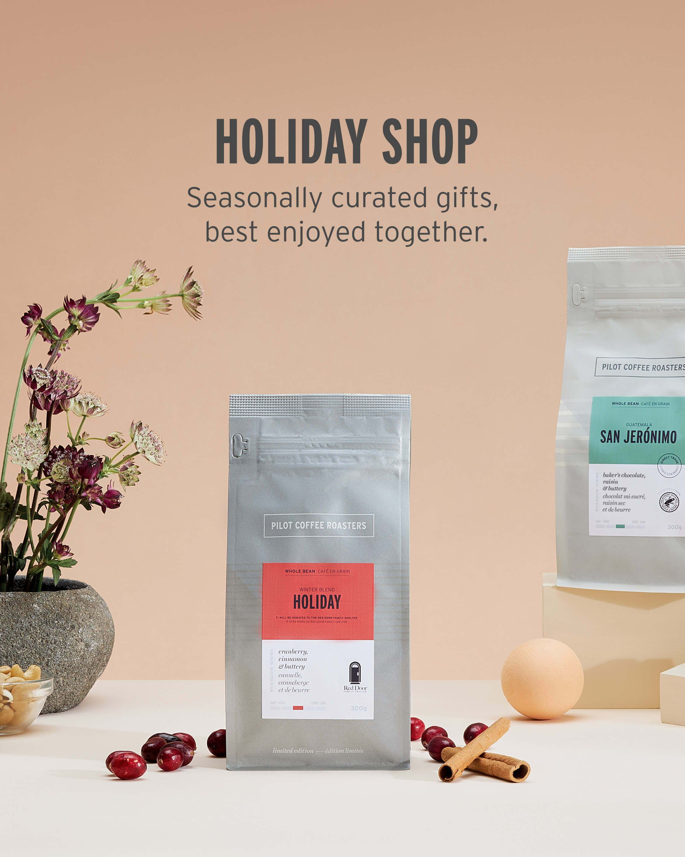 Holiday Shop/ Seasonally curated gifts, best enjoyed together.