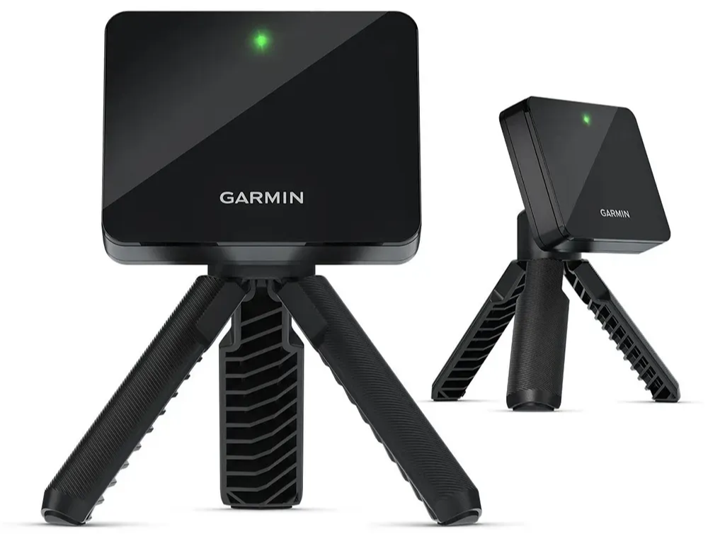 Garmin Approach R10 launch monitor front and side view