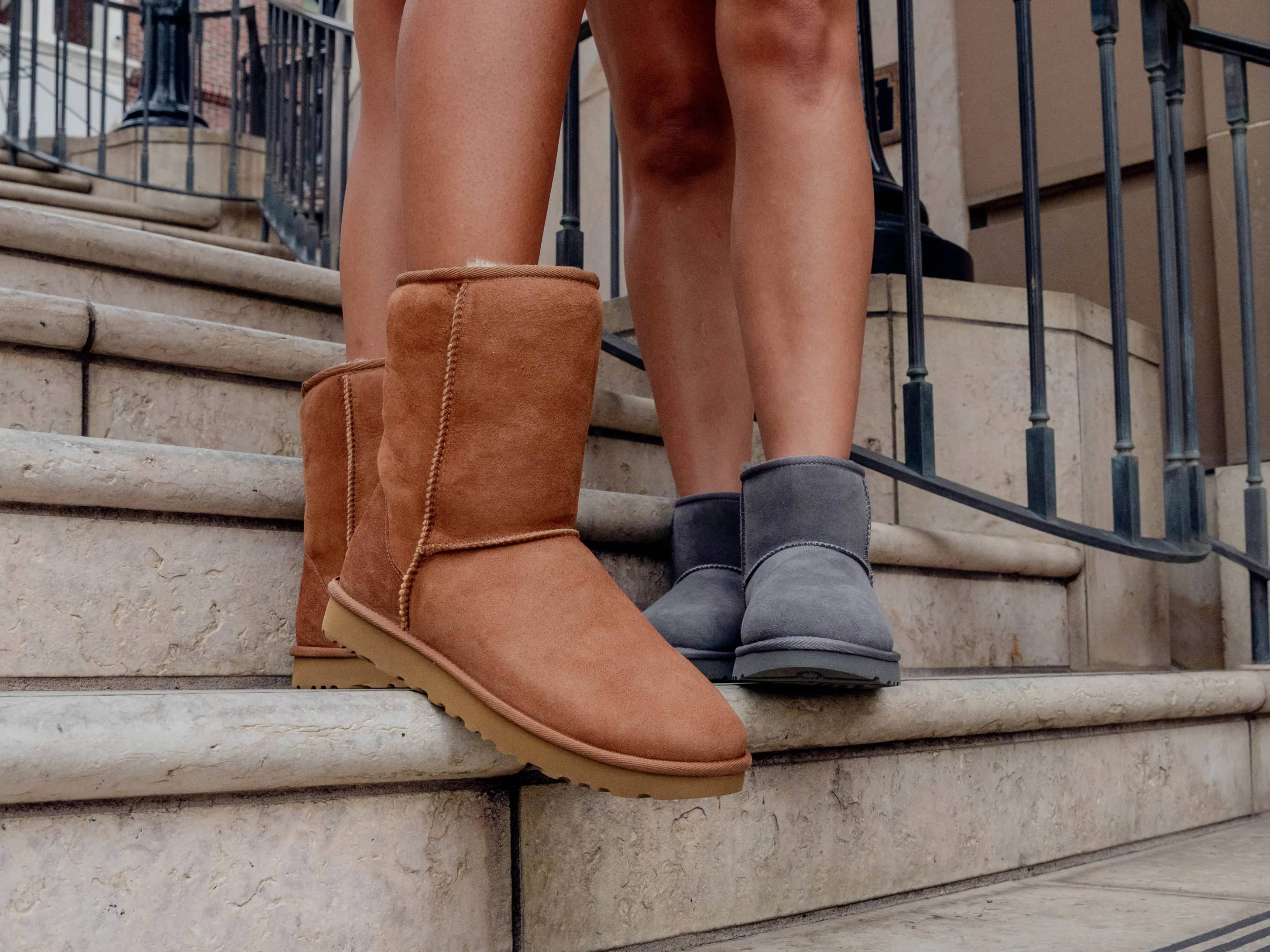 ugg boots on female models on stairs
