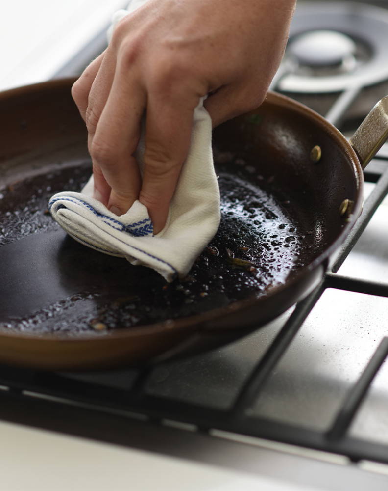 The Misen Carbon Steel Pan is easy to clean up in a snap without soap.