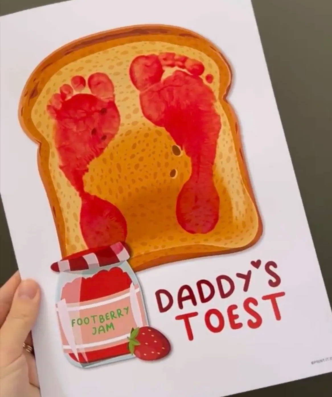 footprint art craft for dad toast jam