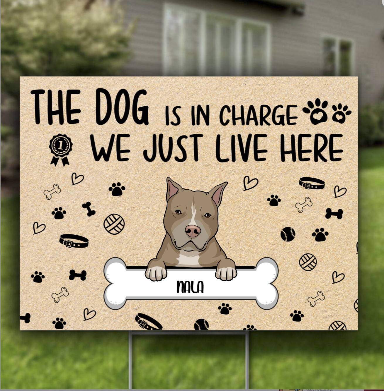 personalized yard sign for pit bull lovers