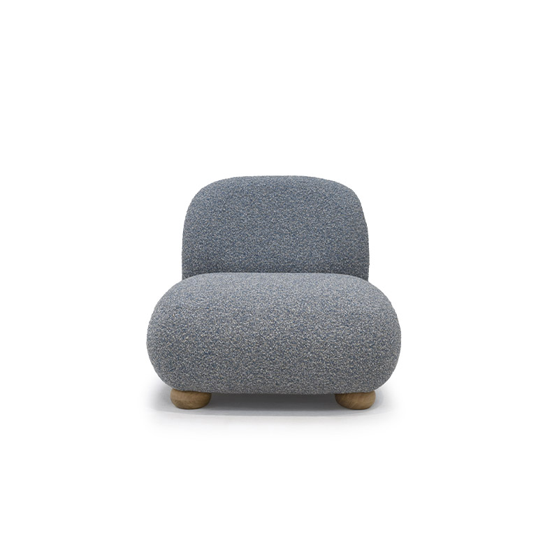 Kinsale rounded pebble style armchair with wooden legs