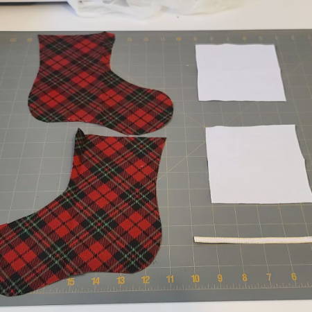 Pieces to Sew a Mini Christmas Stocking