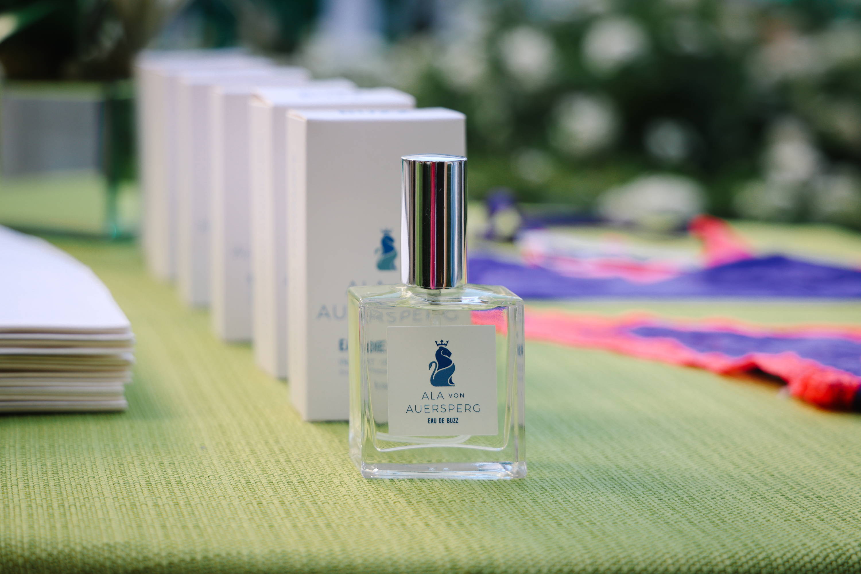 Fragrance and bug repellant collaboration with The Buzz Skin and Ala von Auersperg in Palm Beach Florida