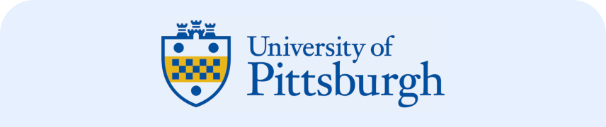 University of Pittsburgh logo with blue and gold colors.