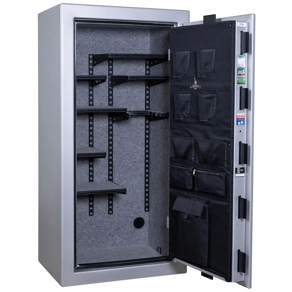 Liberty Colonial 23 gun safe glacial steel exterior front view