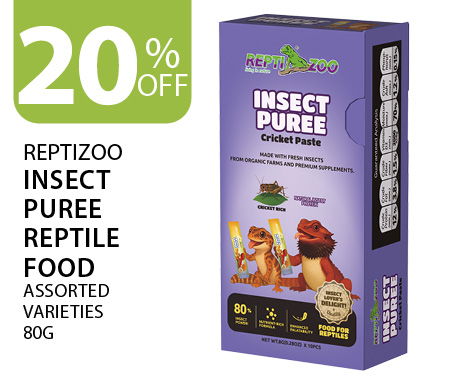 20% off Repti Zoo Insect Puree Reptile Food Assorted Varieties 80g