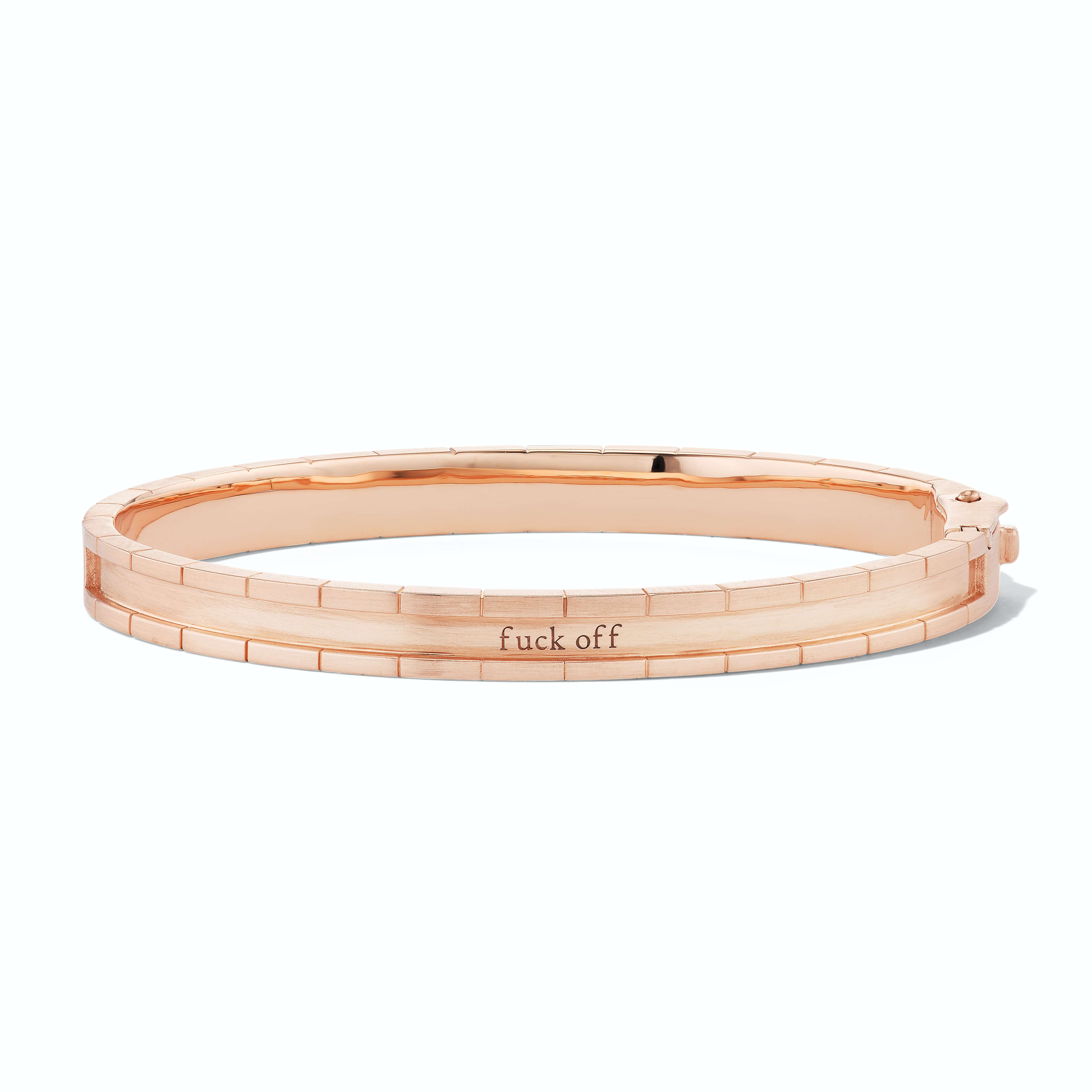 custom engraved jewelry bangle in rose gold