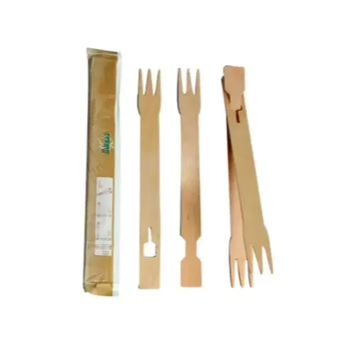 Forked beginners' chopsticks alongside a wrapper