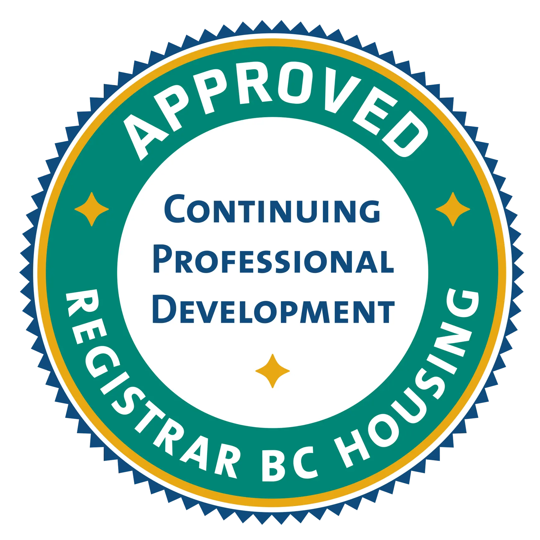 Badge: Approved Continuing Professional Development by the Registrar, BC Housing
