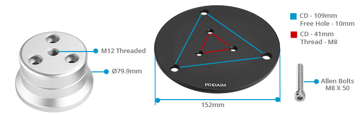 Proaim Euro/Elemac Base Adapter Mount for Camera Support Gear & Accessories