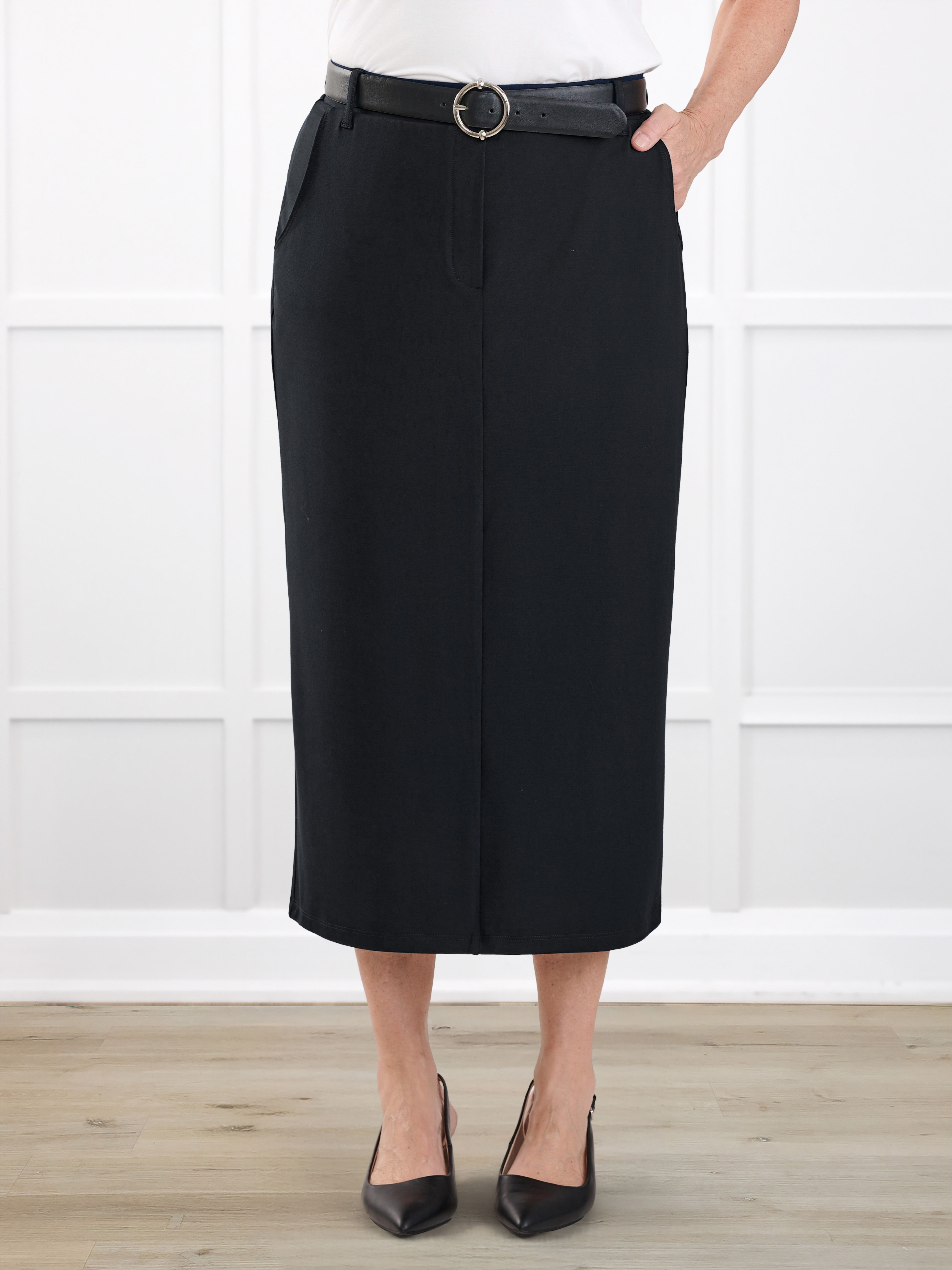 Close of up Miik's Rubina midi skirt
