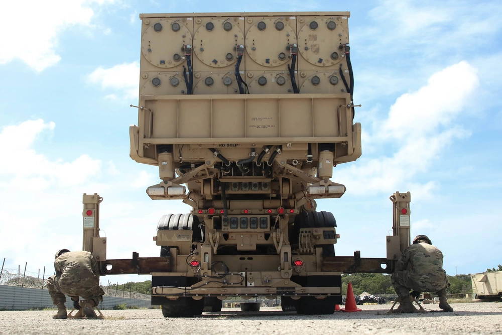 Soldiers with Task Force Talon, 94th Army Air and Missile Defense Command, preform training on a Terminal High Altitude Area Defense (THAAD) system at Andersen Air Force Base, Guam, Feb. 6, 2019. (Army photo by Capt. Adan Cazarez)